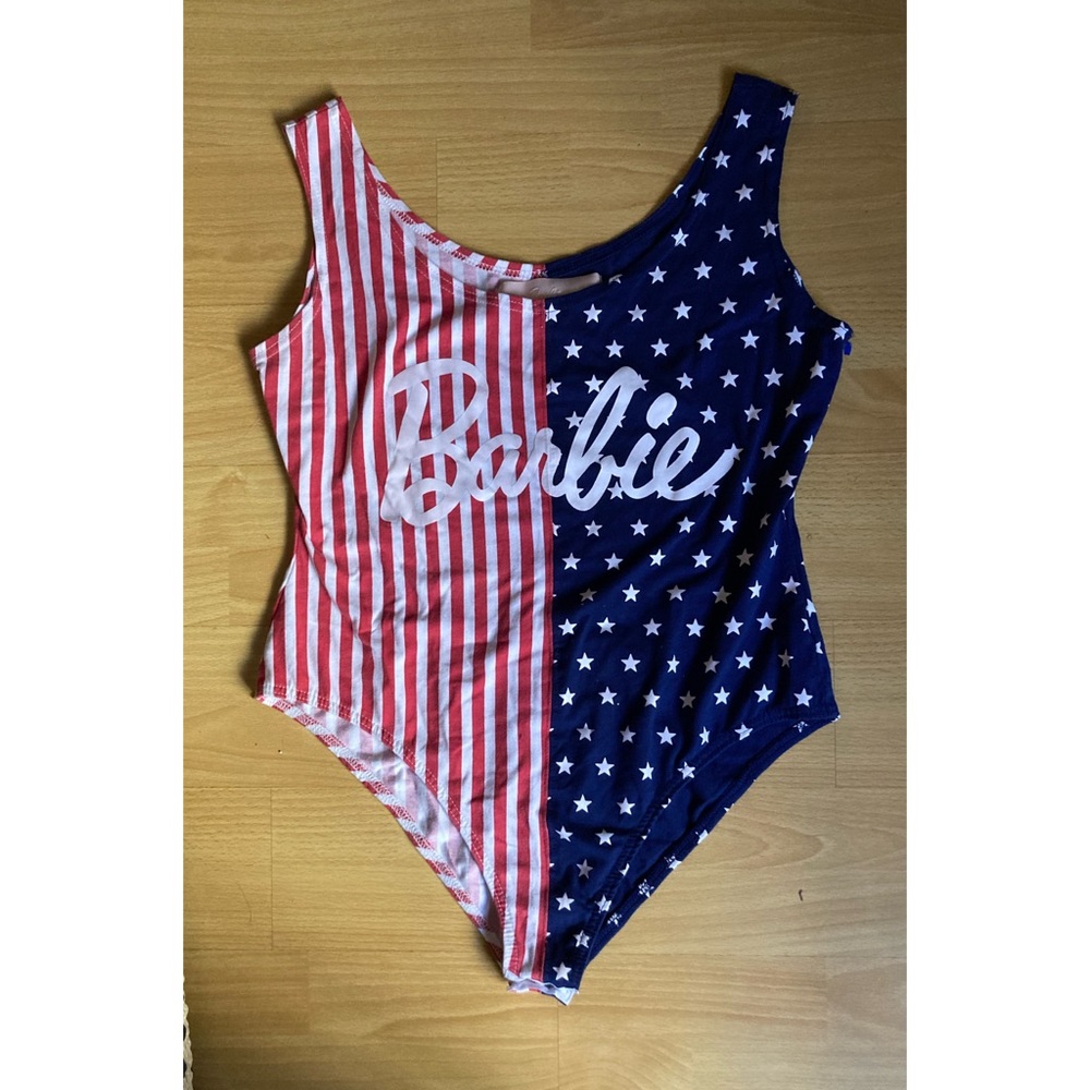 Missguided X Barbie Stars & Stripes Bodysuit - Gem